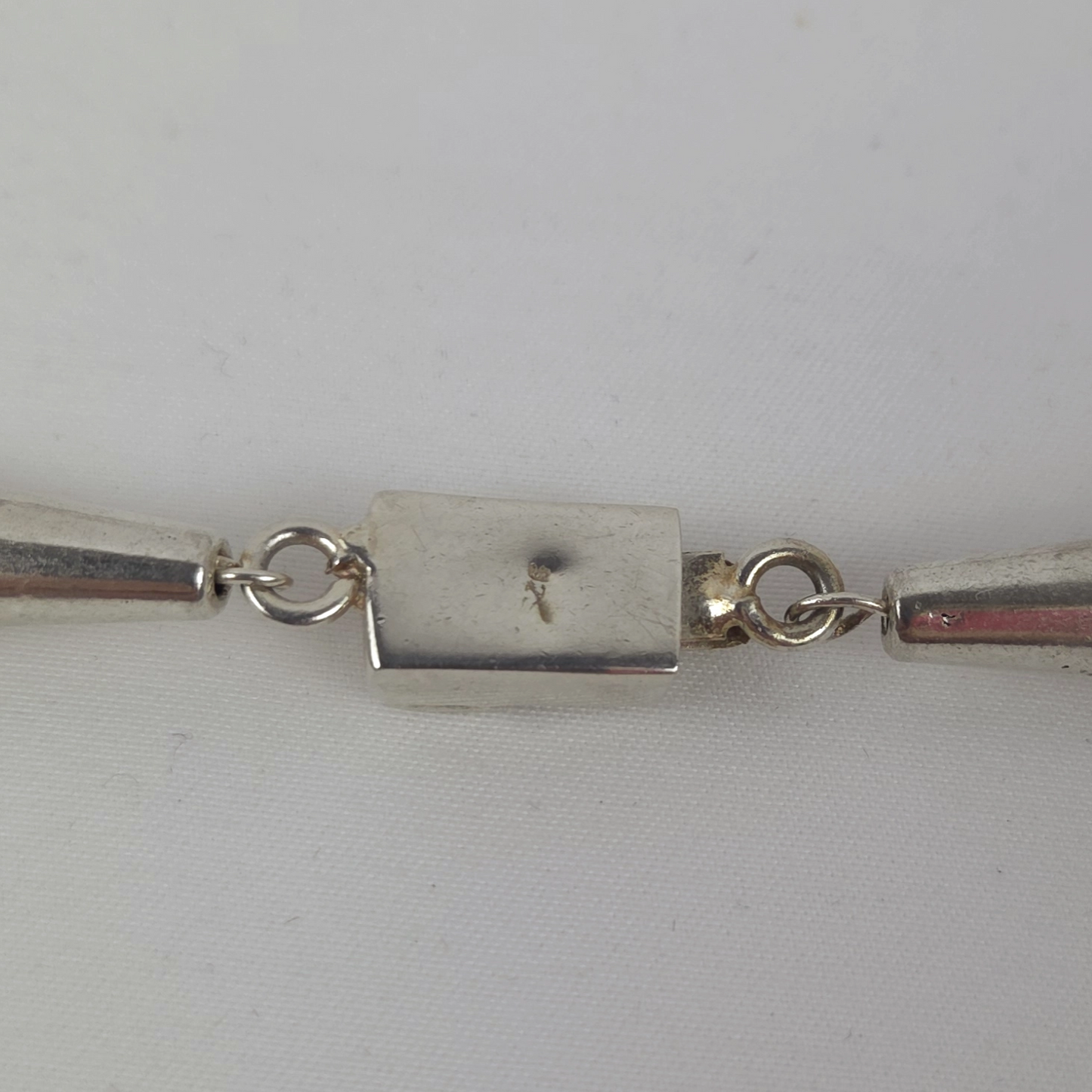 Ammonite Fossil Pendant Necklace Set in Sterling Silver with Twisted Beaded Chain and Sterling Silver Clasp 21"